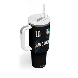 Sweden Soccer Sports Graphic Number 10 Jersey Style Tumbler With Handle Proud Swedish Football Fans Game Day Pride TS02 Print Your Wear