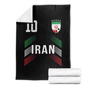 Iran Soccer Sports Graphic Number 10 Jersey Style Throw Blanket Proud Iranian Football Fans Game Day Pride TS02 Black Print Your Wear