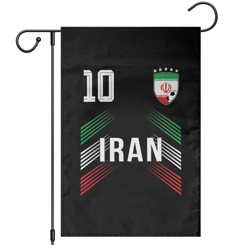 Iran Soccer Sports Graphic Number 10 Jersey Style Garden Flag Proud Iranian Football Fans Game Day Pride TS02 Black Print Your Wear