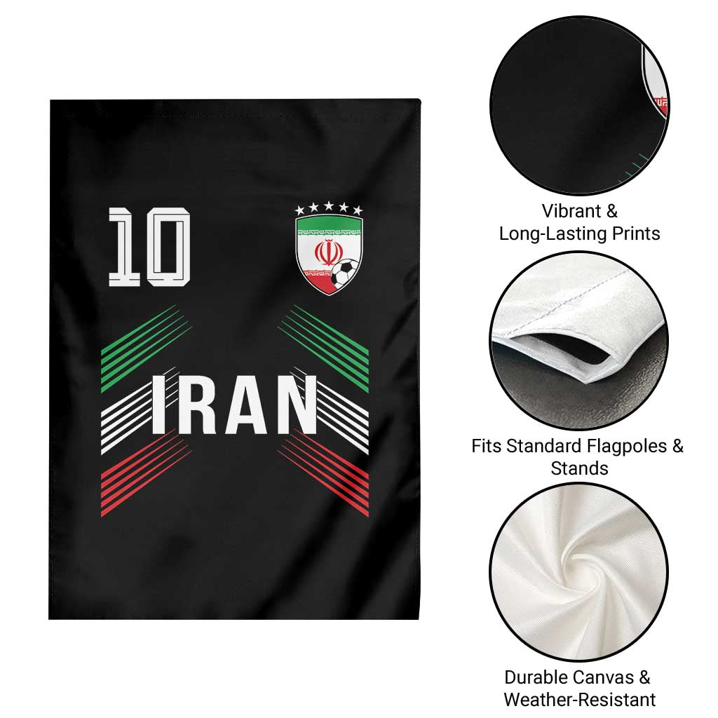 Iran Soccer Sports Graphic Number 10 Jersey Style Garden Flag Proud Iranian Football Fans Game Day Pride TS02 Print Your Wear