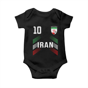 Iran Soccer Sports Graphic Number 10 Jersey Style Baby Onesie Proud Iranian Football Fans Game Day Pride TS02 Black Print Your Wear