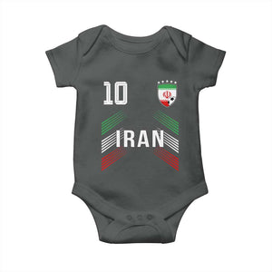 Iran Soccer Sports Graphic Number 10 Jersey Style Baby Onesie Proud Iranian Football Fans Game Day Pride TS02 Dark Heather Print Your Wear