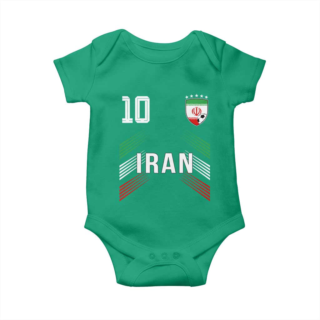Iran Soccer Sports Graphic Number 10 Jersey Style Baby Onesie Proud Iranian Football Fans Game Day Pride TS02 Irish Green Print Your Wear