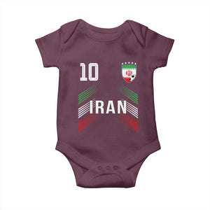 Iran Soccer Sports Graphic Number 10 Jersey Style Baby Onesie Proud Iranian Football Fans Game Day Pride TS02 Maroon Print Your Wear