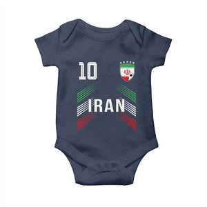Iran Soccer Sports Graphic Number 10 Jersey Style Baby Onesie Proud Iranian Football Fans Game Day Pride TS02 Navy Print Your Wear