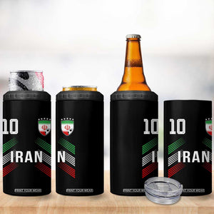 Iran Soccer Sports Graphic Number 10 Jersey Style 4 in 1 Can Cooler Tumbler Proud Iranian Football Fans Game Day Pride TS02 Print Your Wear