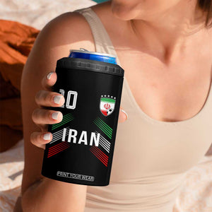 Iran Soccer Sports Graphic Number 10 Jersey Style 4 in 1 Can Cooler Tumbler Proud Iranian Football Fans Game Day Pride TS02 Print Your Wear