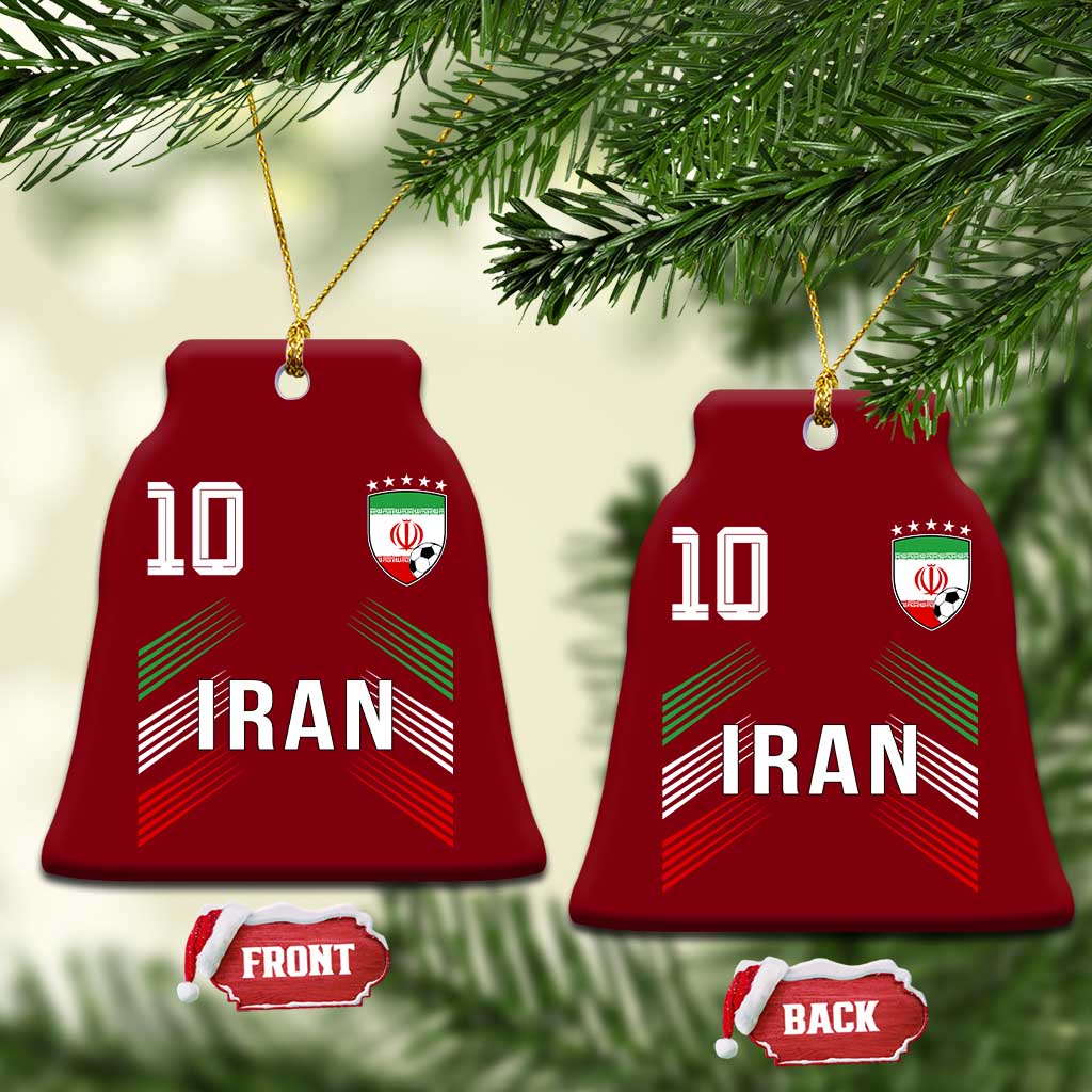Iran Soccer Sports Graphic Number 10 Jersey Style Ceramic Ornament Proud Iranian Football Fans Game Day Pride TS02 Print Your Wear