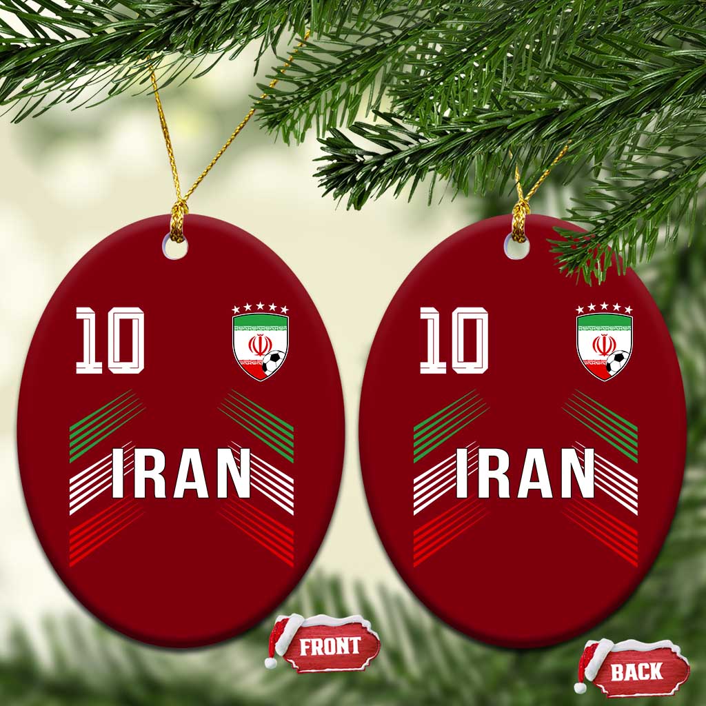 Iran Soccer Sports Graphic Number 10 Jersey Style Ceramic Ornament Proud Iranian Football Fans Game Day Pride TS02 Print Your Wear