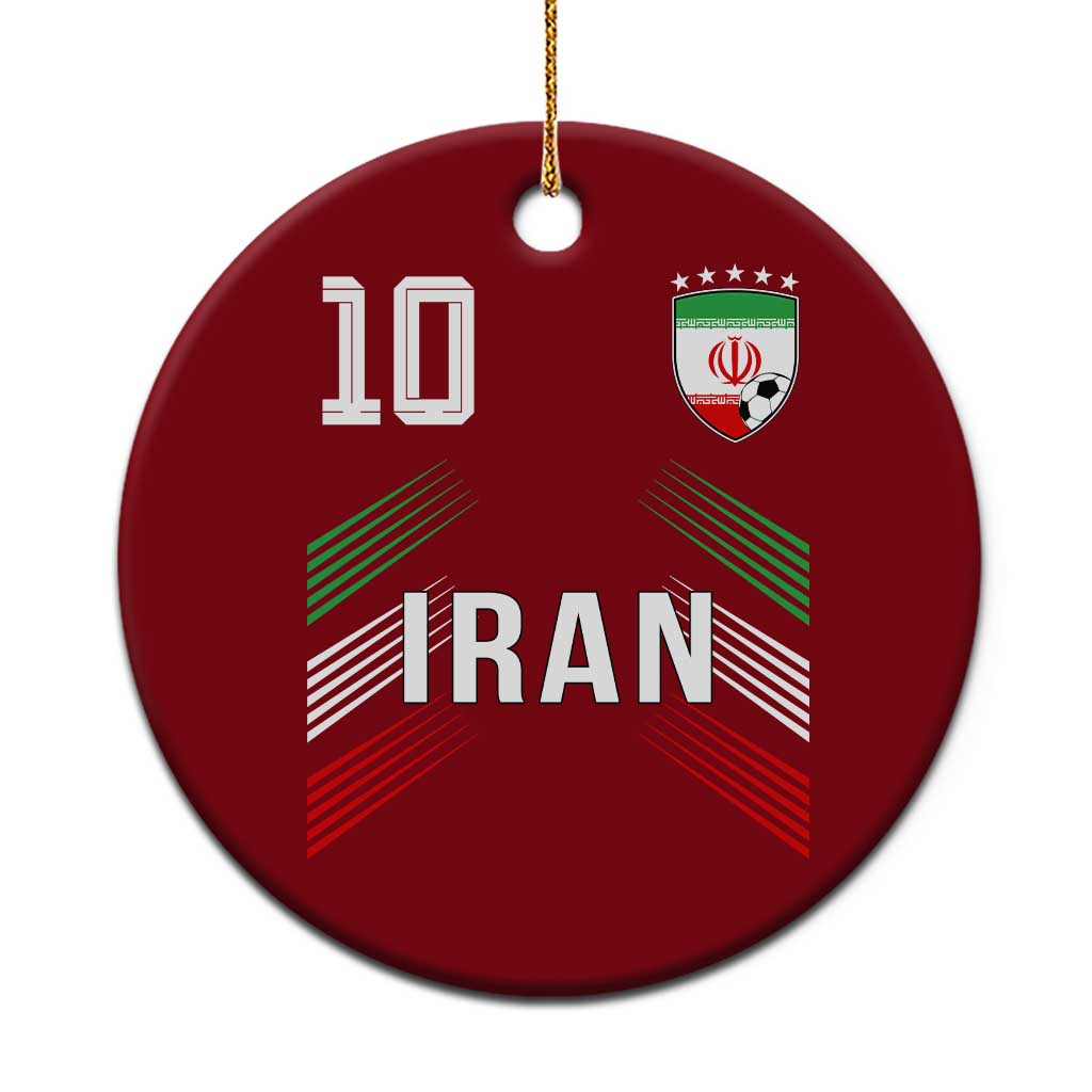 Iran Soccer Sports Graphic Number 10 Jersey Style Ceramic Ornament Proud Iranian Football Fans Game Day Pride TS02 1pc Red Print Your Wear