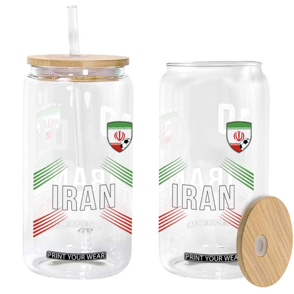 Iran Soccer Sports Graphic Number 10 Jersey Style Glass Can Proud Iranian Football Fans Game Day Pride TS02 Print Your Wear