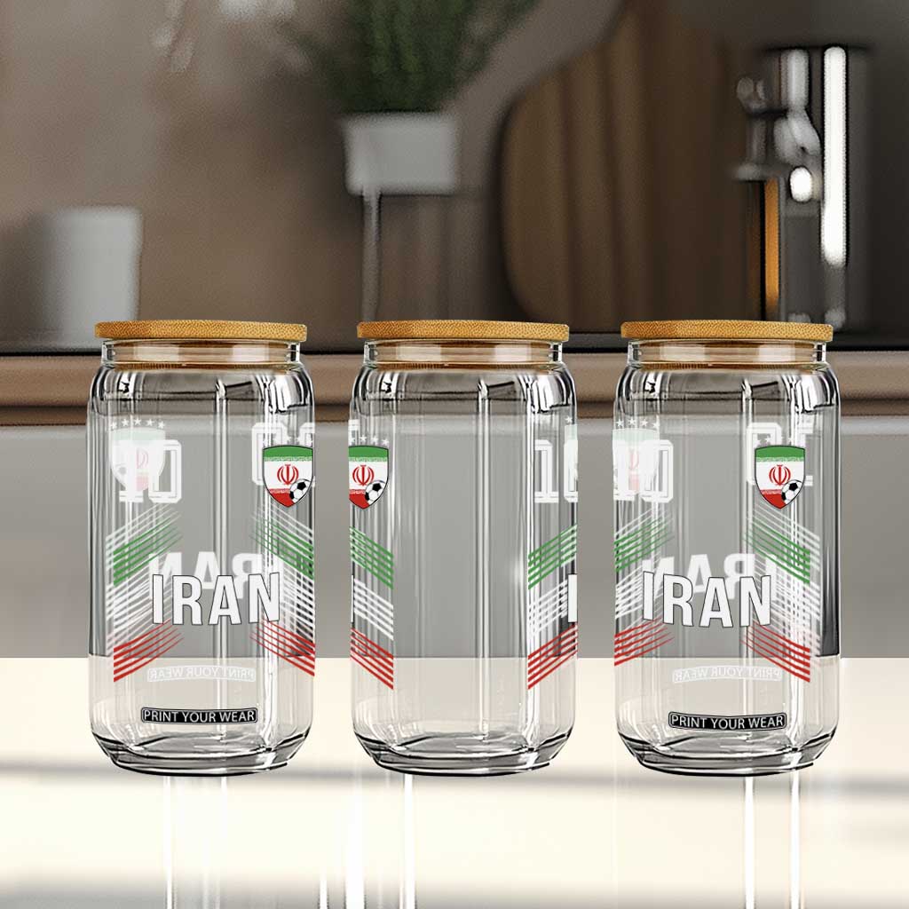 Iran Soccer Sports Graphic Number 10 Jersey Style Glass Can Proud Iranian Football Fans Game Day Pride TS02 Print Your Wear