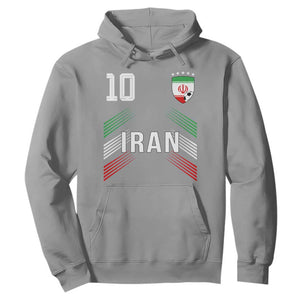 Iran Soccer Sports Graphic Number 10 Jersey Style Hoodie Proud Iranian Football Fans Game Day Pride TS02 Sport Gray Print Your Wear