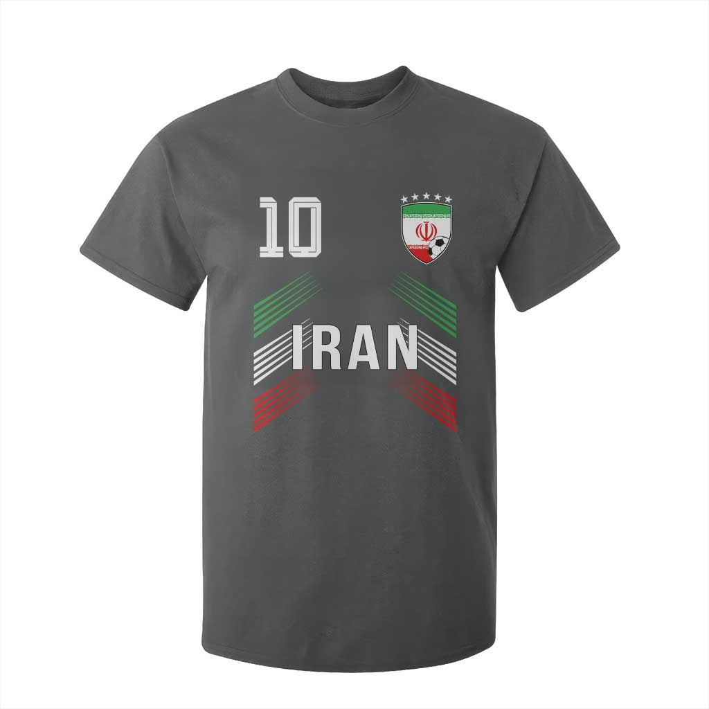 Iran Soccer Sports Graphic Number 10 Jersey Style T Shirt For Kid Proud Iranian Football Fans Game Day Pride TS02 Dark Heather Print Your Wear