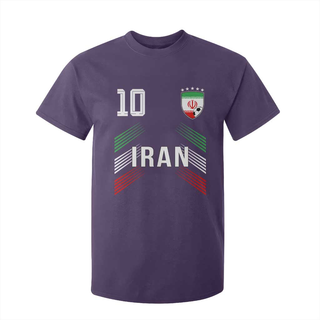 Iran Soccer Sports Graphic Number 10 Jersey Style T Shirt For Kid Proud Iranian Football Fans Game Day Pride TS02 Purple Print Your Wear