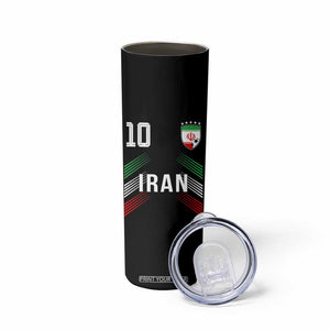 Iran Soccer Sports Graphic Number 10 Jersey Style Skinny Tumbler Proud Iranian Football Fans Game Day Pride TS02 Print Your Wear