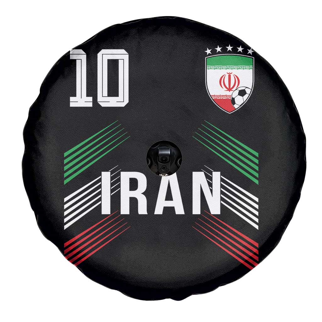 Iran Soccer Sports Graphic Number 10 Jersey Style Spare Tire Cover Proud Iranian Football Fans Game Day Pride TS02 Print Your Wear