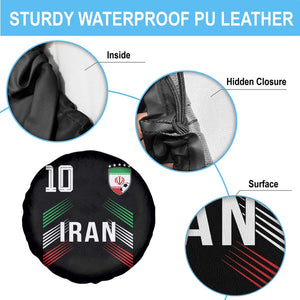 Iran Soccer Sports Graphic Number 10 Jersey Style Spare Tire Cover Proud Iranian Football Fans Game Day Pride TS02 Print Your Wear