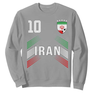 Iran Soccer Sports Graphic Number 10 Jersey Style Sweatshirt Proud Iranian Football Fans Game Day Pride TS02 Sport Gray Print Your Wear