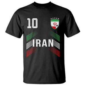 Iran Soccer Sports Graphic Number 10 Jersey Style T Shirt Proud Iranian Football Fans Game Day Pride TS02 Black Print Your Wear