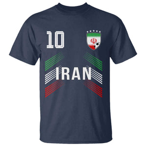 Iran Soccer Sports Graphic Number 10 Jersey Style T Shirt Proud Iranian Football Fans Game Day Pride TS02 Navy Print Your Wear