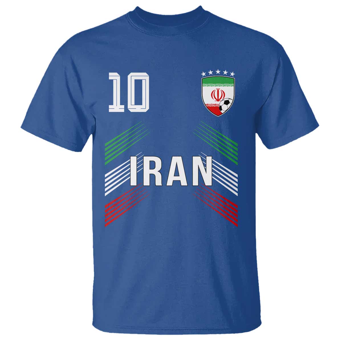 Iran Soccer Sports Graphic Number 10 Jersey Style T Shirt Proud Iranian Football Fans Game Day Pride TS02 Royal Blue Print Your Wear