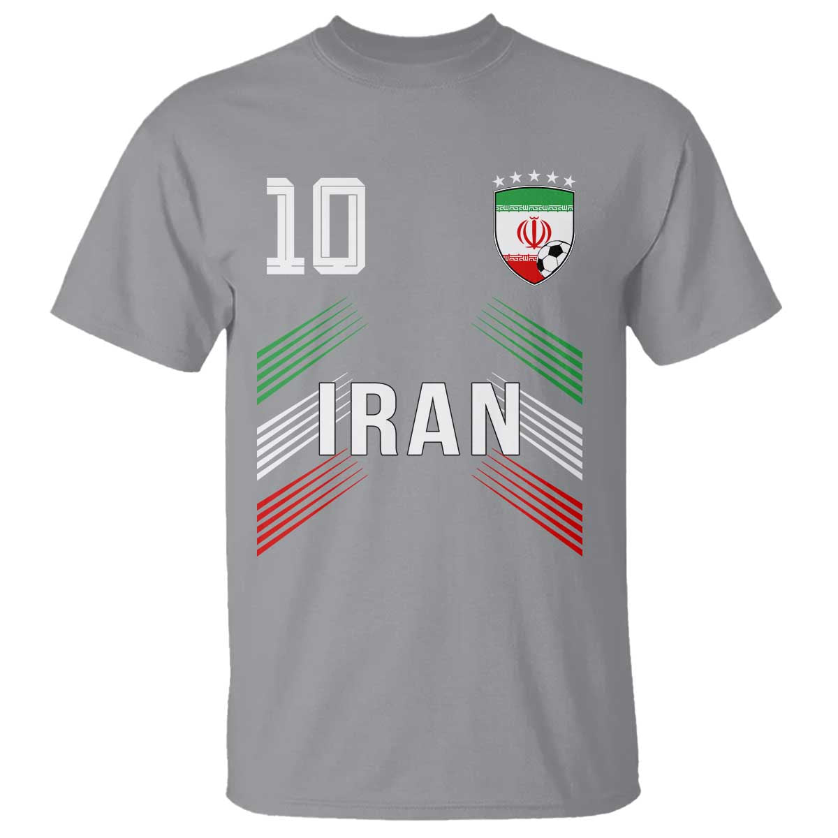 Iran Soccer Sports Graphic Number 10 Jersey Style T Shirt Proud Iranian Football Fans Game Day Pride TS02 Sport Gray Print Your Wear