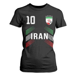 Iran Soccer Sports Graphic Number 10 Jersey Style T Shirt For Women Proud Iranian Football Fans Game Day Pride TS02 Black Print Your Wear