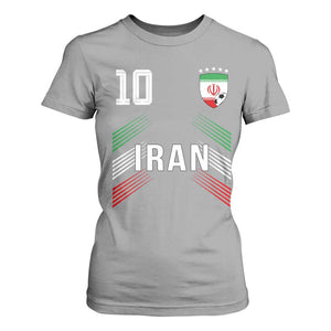 Iran Soccer Sports Graphic Number 10 Jersey Style T Shirt For Women Proud Iranian Football Fans Game Day Pride TS02 Sport Gray Print Your Wear