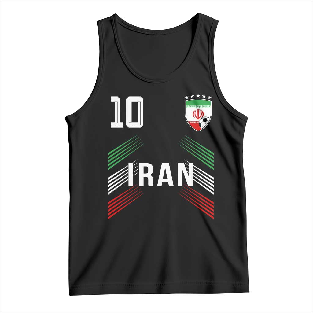 Iran Soccer Sports Graphic Number 10 Jersey Style Tank Top Proud Iranian Football Fans Game Day Pride TS02 Black Print Your Wear