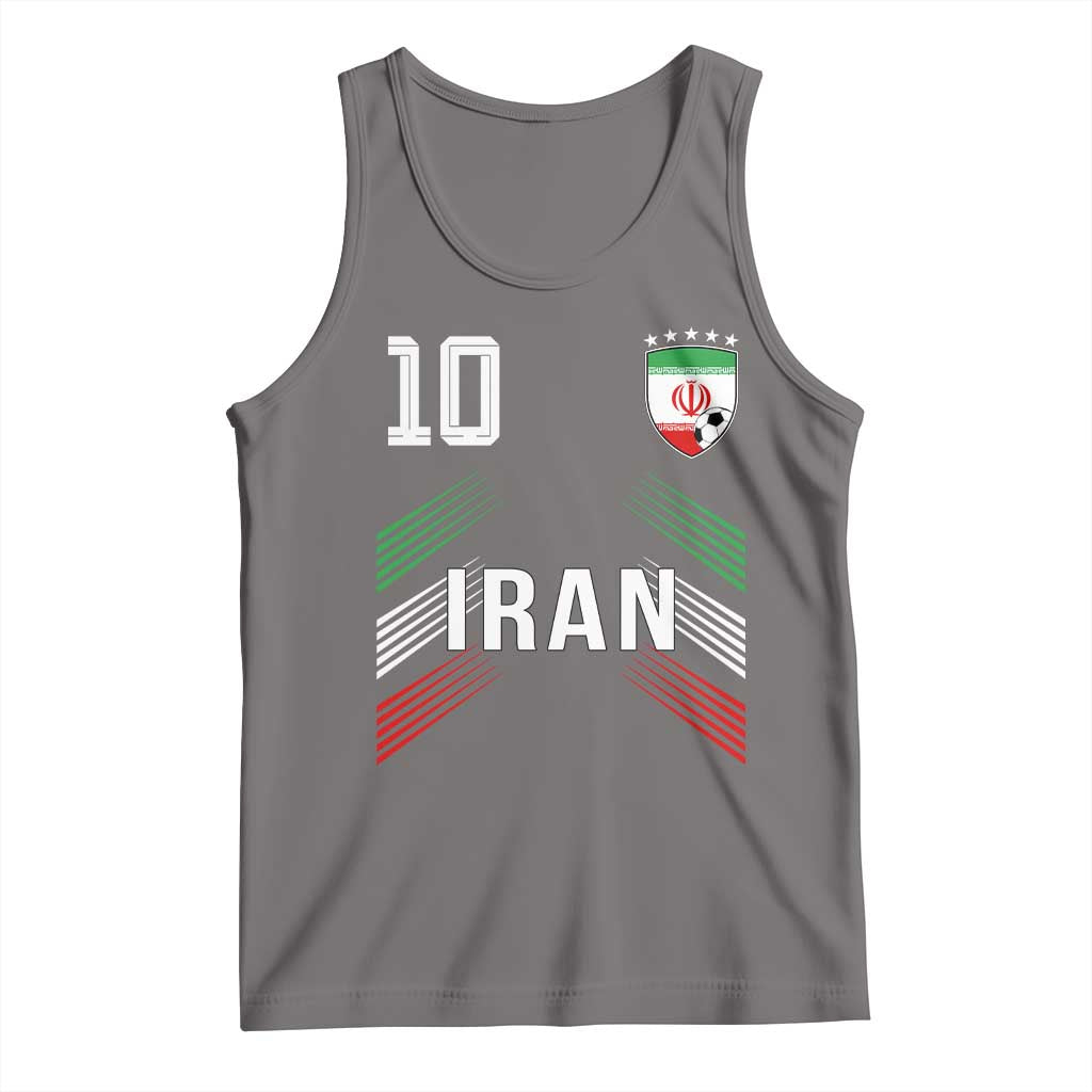 Iran Soccer Sports Graphic Number 10 Jersey Style Tank Top Proud Iranian Football Fans Game Day Pride TS02 Deep Heather Print Your Wear