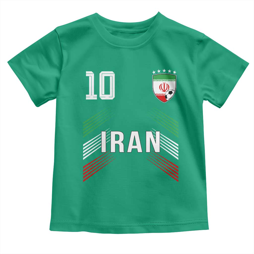 Iran Soccer Sports Graphic Number 10 Jersey Style Toddler T Shirt Proud Iranian Football Fans Game Day Pride TS02 Irish Green Print Your Wear