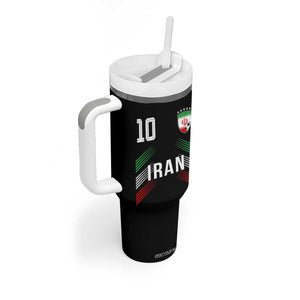 Iran Soccer Sports Graphic Number 10 Jersey Style Tumbler With Handle Proud Iranian Football Fans Game Day Pride TS02 Print Your Wear