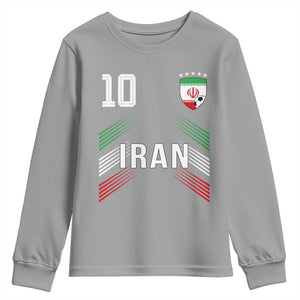 Iran Soccer Sports Graphic Number 10 Jersey Style Youth Sweatshirt Proud Iranian Football Fans Game Day Pride TS02 Sport Gray Print Your Wear