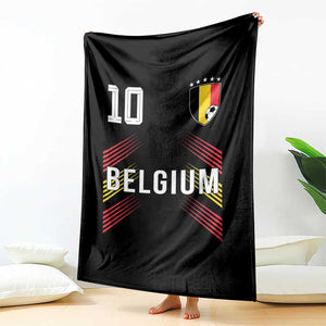 Belgium Soccer Sports Graphic Number 10 Jersey Style Throw Blanket Proud Belgian Football Fans Game Day Pride TS02 Print Your Wear