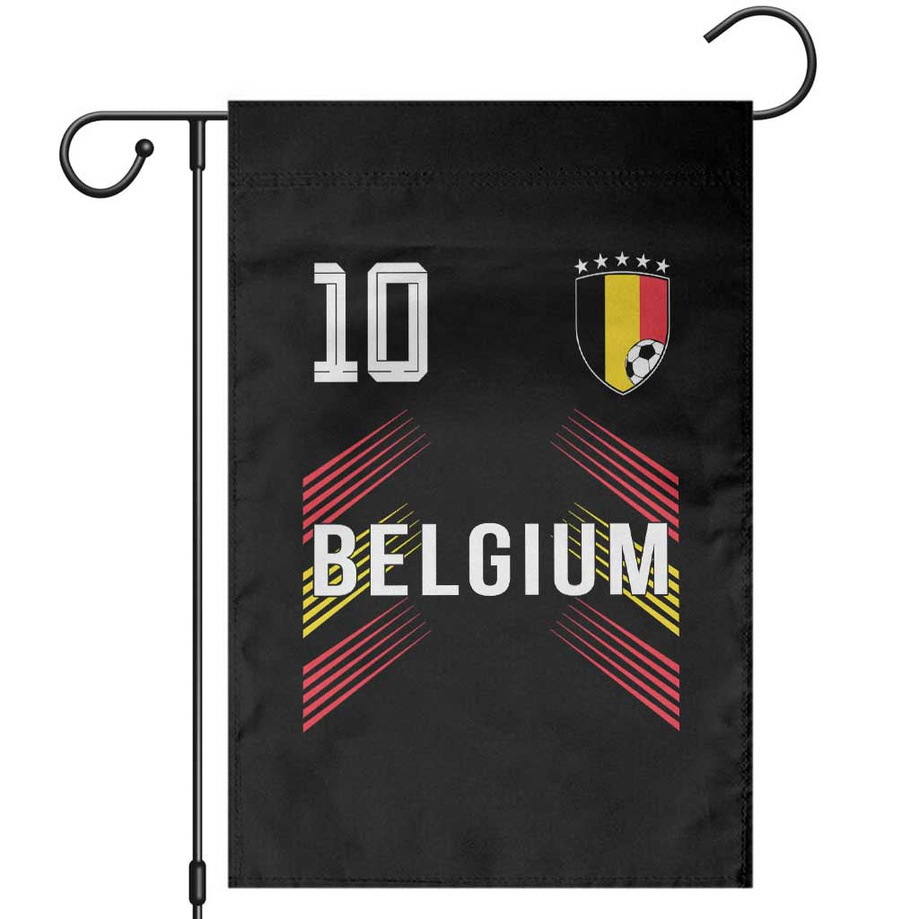 Belgium Soccer Sports Graphic Number 10 Jersey Style Garden Flag Proud Belgian Football Fans Game Day Pride TS02 Black Print Your Wear