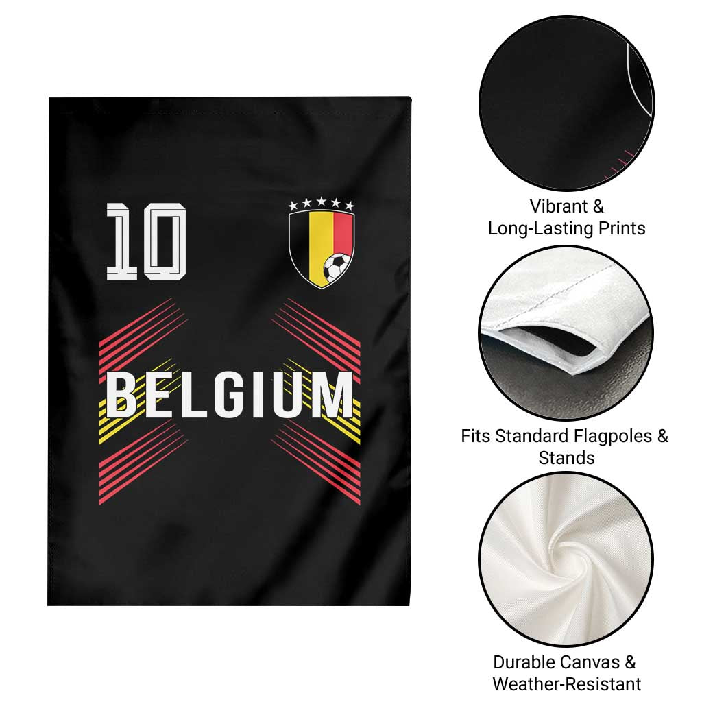 Belgium Soccer Sports Graphic Number 10 Jersey Style Garden Flag Proud Belgian Football Fans Game Day Pride TS02 Print Your Wear