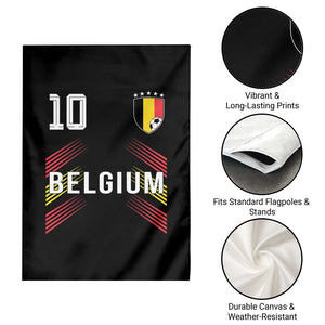 Belgium Soccer Sports Graphic Number 10 Jersey Style Garden Flag Proud Belgian Football Fans Game Day Pride TS02 Print Your Wear
