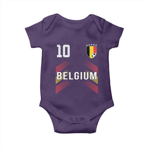 Belgium Soccer Sports Graphic Number 10 Jersey Style Baby Onesie Proud Belgian Football Fans Game Day Pride TS02 Purple Print Your Wear