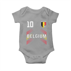 Belgium Soccer Sports Graphic Number 10 Jersey Style Baby Onesie Proud Belgian Football Fans Game Day Pride TS02 Sport Gray Print Your Wear
