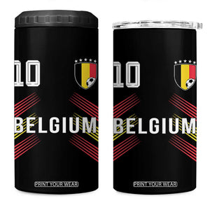 Belgium Soccer Sports Graphic Number 10 Jersey Style 4 in 1 Can Cooler Tumbler Proud Belgian Football Fans Game Day Pride TS02 One Size: 16 oz Black Print Your Wear