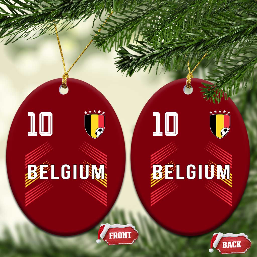 Belgium Soccer Sports Graphic Number 10 Jersey Style Ceramic Ornament Proud Belgian Football Fans Game Day Pride TS02 Print Your Wear