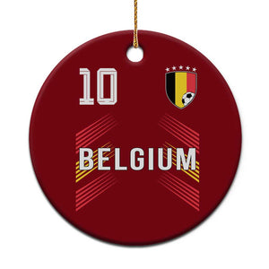 Belgium Soccer Sports Graphic Number 10 Jersey Style Ceramic Ornament Proud Belgian Football Fans Game Day Pride TS02 1pc Red Print Your Wear
