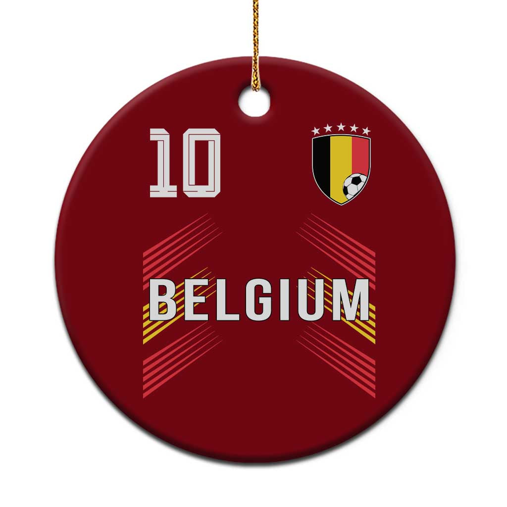 Belgium Soccer Sports Graphic Number 10 Jersey Style Ceramic Ornament Proud Belgian Football Fans Game Day Pride TS02 1pc Red Print Your Wear