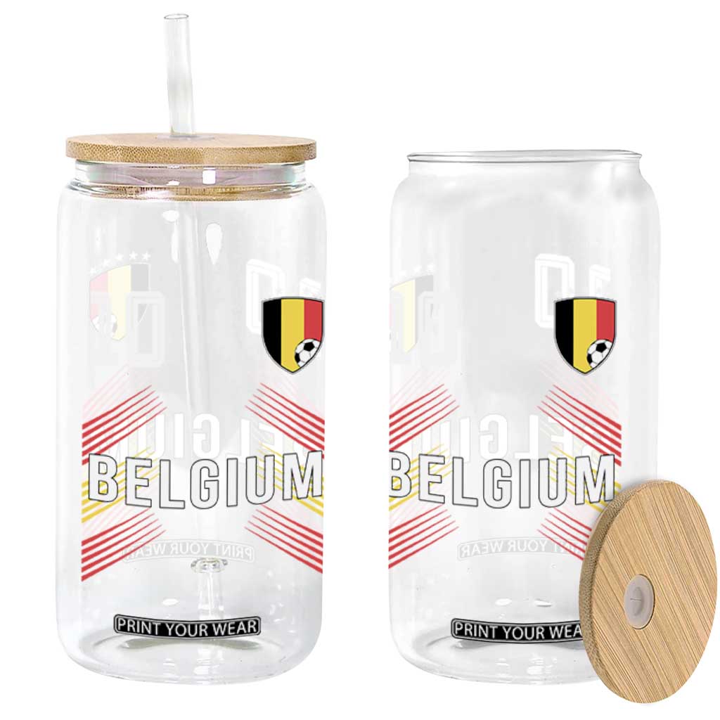 Belgium Soccer Sports Graphic Number 10 Jersey Style Glass Can Proud Belgian Football Fans Game Day Pride TS02 Print Your Wear
