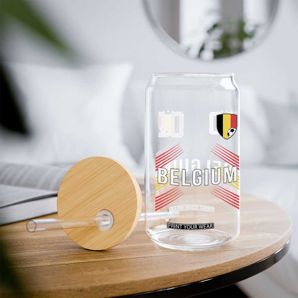 Belgium Soccer Sports Graphic Number 10 Jersey Style Glass Can Proud Belgian Football Fans Game Day Pride TS02 Print Your Wear