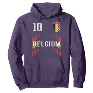 Belgium Soccer Sports Graphic Number 10 Jersey Style Hoodie Proud Belgian Football Fans Game Day Pride TS02 Purple Print Your Wear