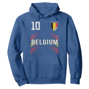 Belgium Soccer Sports Graphic Number 10 Jersey Style Hoodie Proud Belgian Football Fans Game Day Pride TS02 Royal Blue Print Your Wear
