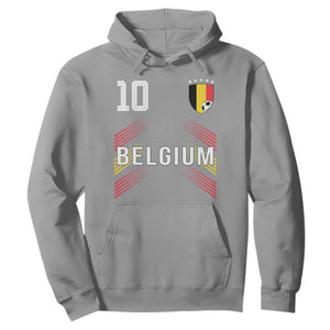 Belgium Soccer Sports Graphic Number 10 Jersey Style Hoodie Proud Belgian Football Fans Game Day Pride TS02 Sport Gray Print Your Wear
