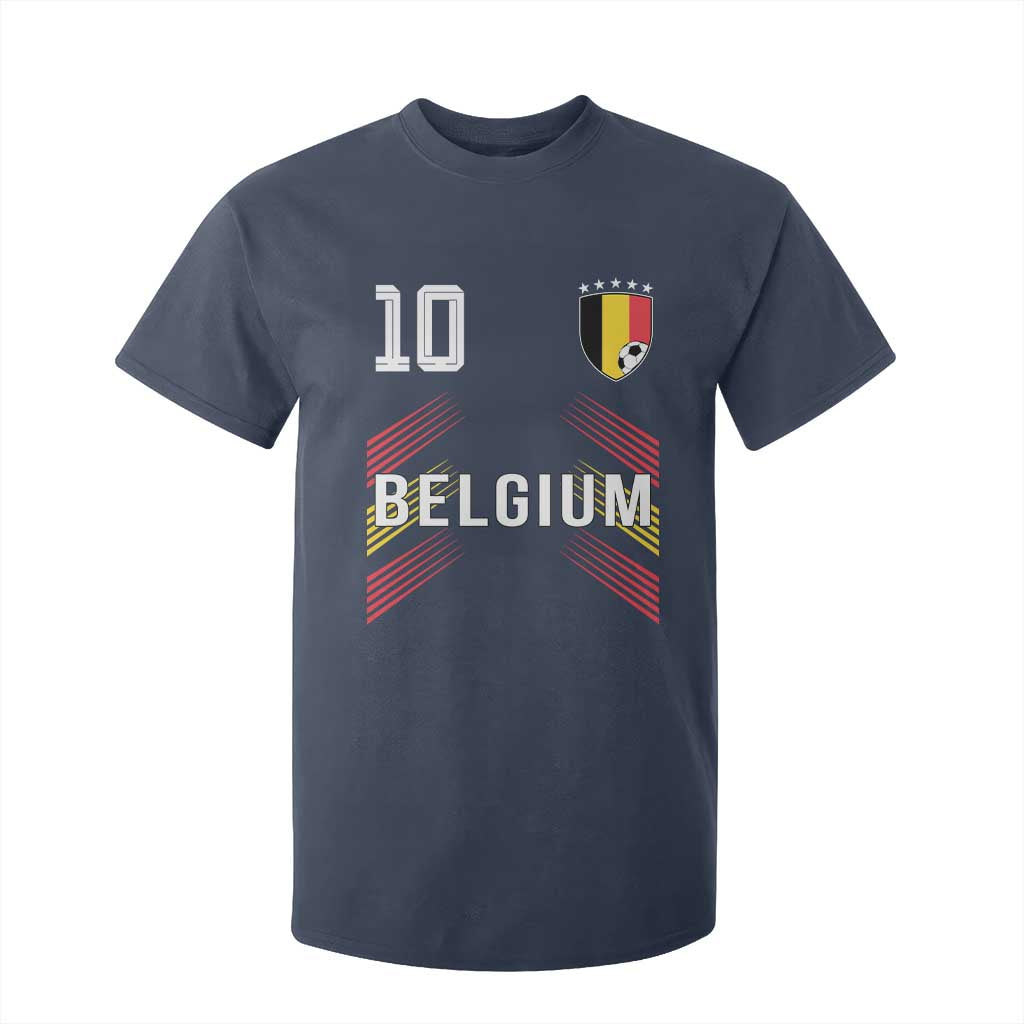 Belgium Soccer Sports Graphic Number 10 Jersey Style T Shirt For Kid Proud Belgian Football Fans Game Day Pride TS02 Navy Print Your Wear